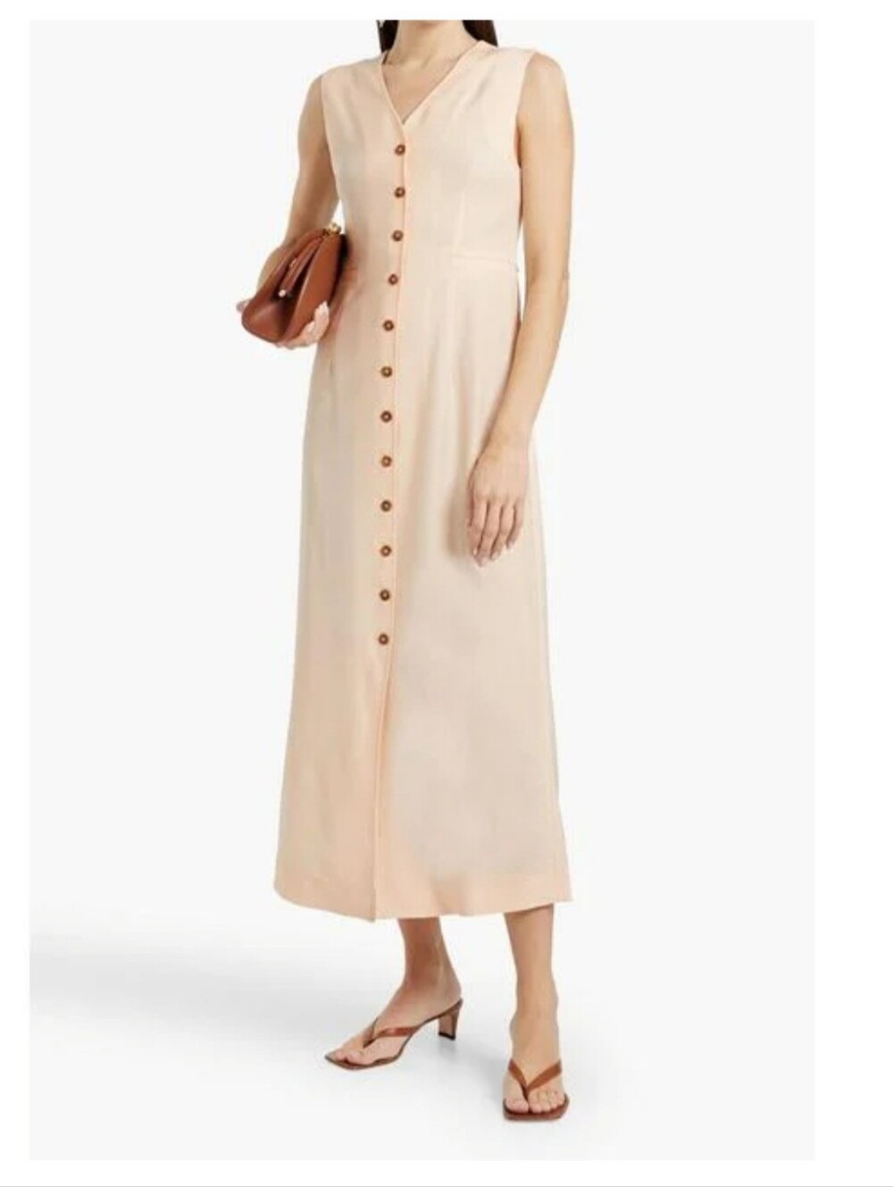 NWT Loulou Studio Sleeveless Button-Front Maxi Dress, Made In France Size Large